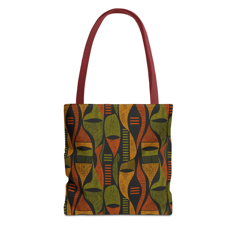Retro Tribal Pattern Tote Bag – Earthy Boho All-Over Print Tote