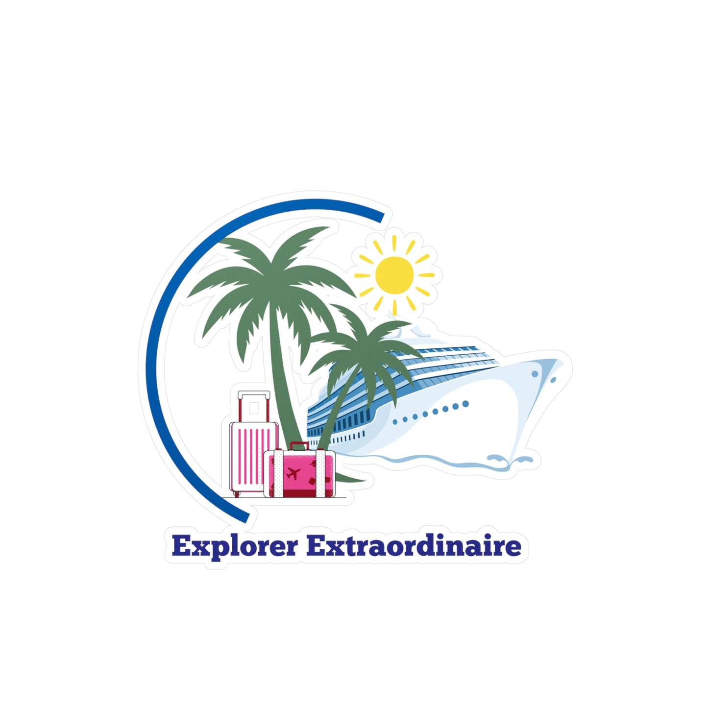 Explorer Extraordinaire Kiss-Cut Vinyl Decals - Red Luggage Design