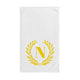 Elegant letter "N" Gold Laurel Monogram White Hand Towel