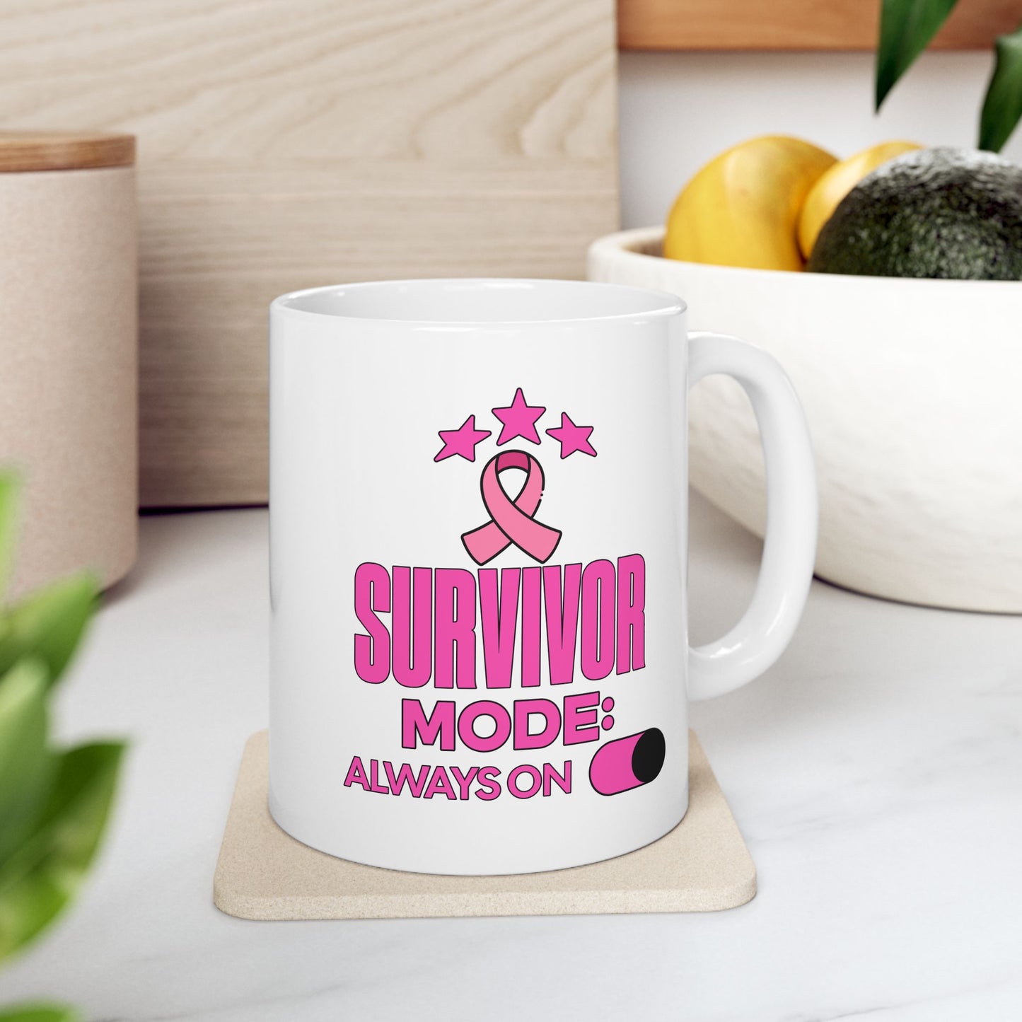 Survivor Mode: Always On - Breast Cancer Survivor Coffee Mug