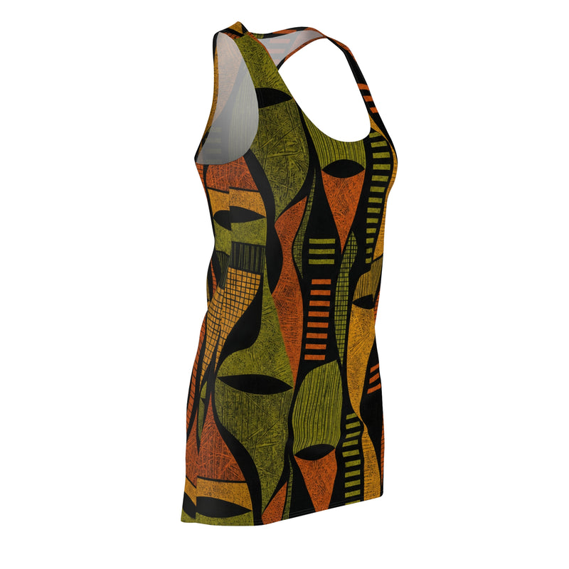 Geometric African Print Racerback Dress