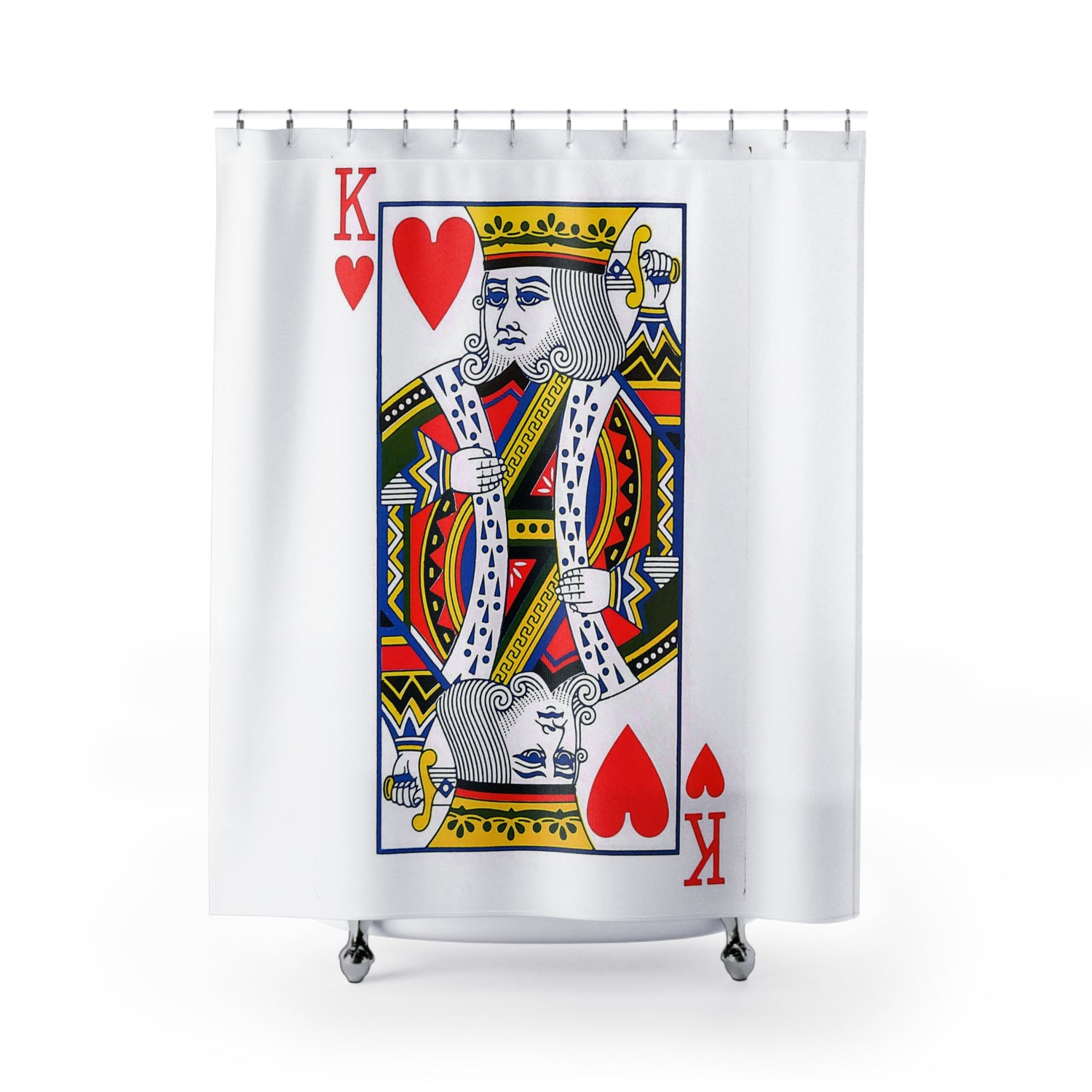 King of Hearts Playing Card - Shower Curtain - White