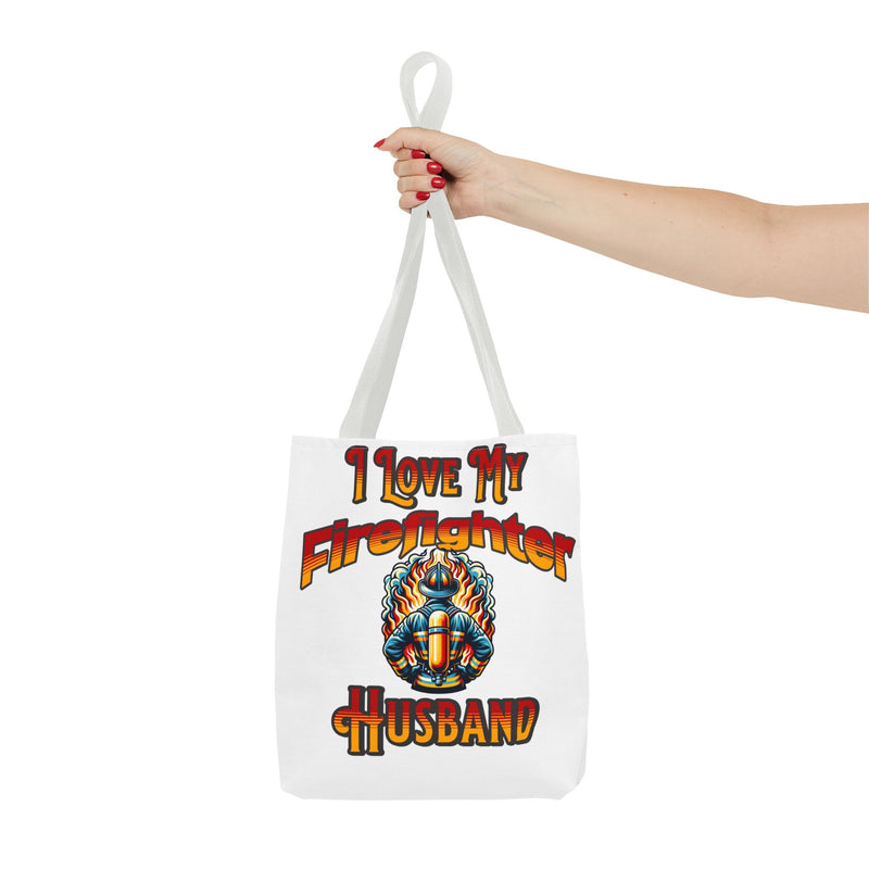 I Love My Firefighter Husband Tote Bag — Firefighter Wife Gift