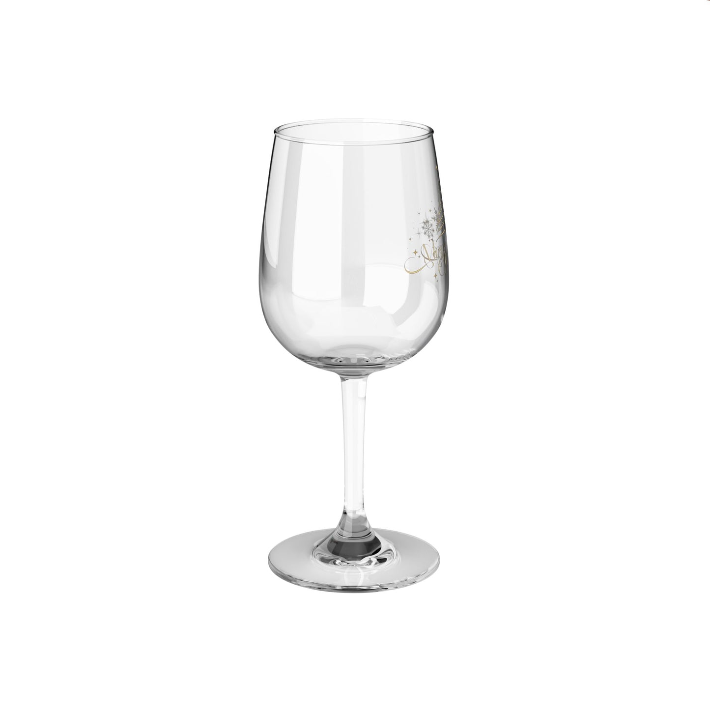 Gold Merry Christmas Wine Glass, 12oz