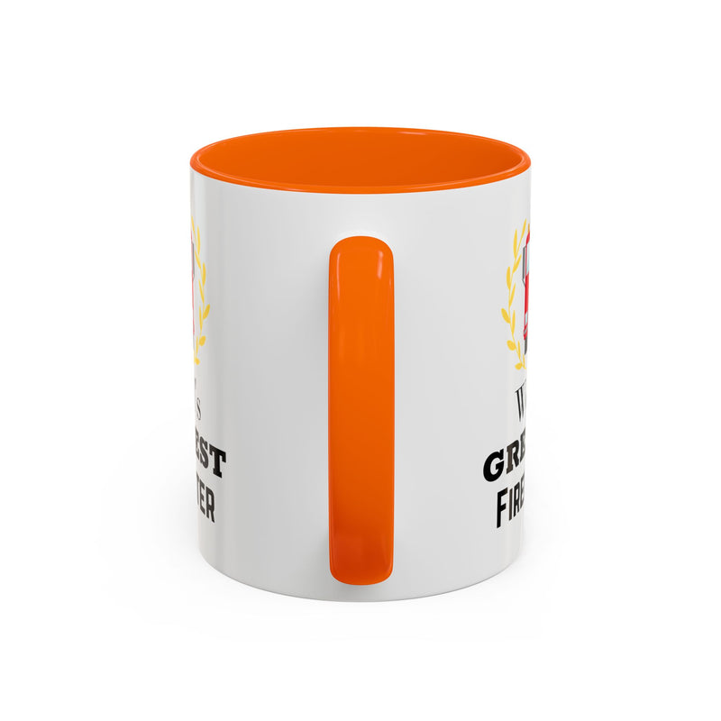 World's Greatest Firefighter Accent Coffee Mug - Firefighter Gift