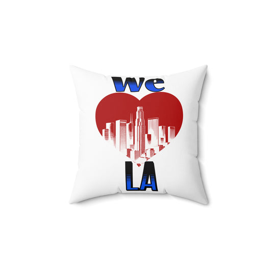 We Love LA Spun Polyester Square Pillow