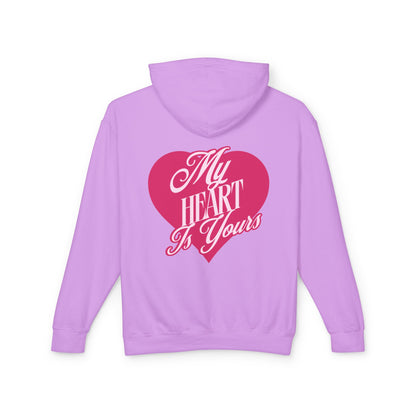 My Heart is Yours Romantic Unisex Lightweight Hooded Sweatshirt