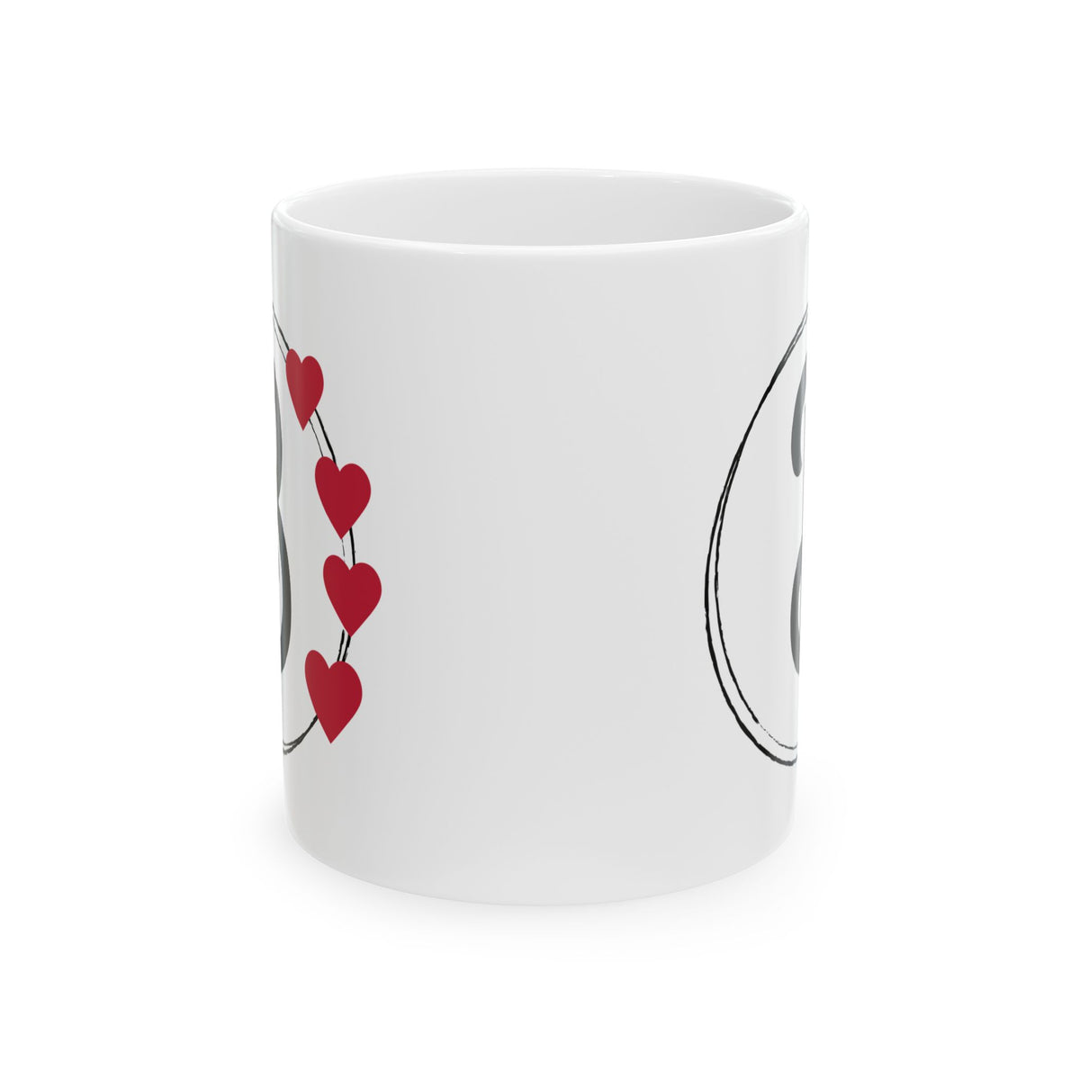 Letter "B" Heart Monogram Coffee Mug