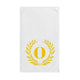 Elegant letter "O" Gold Laurel Monogram White Hand Towel