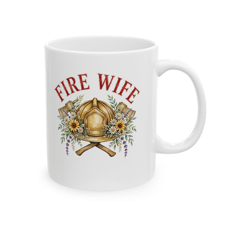 Personalized Fire Wife Coffee Mug 11oz | Custom Name Firefighter Wife Gift