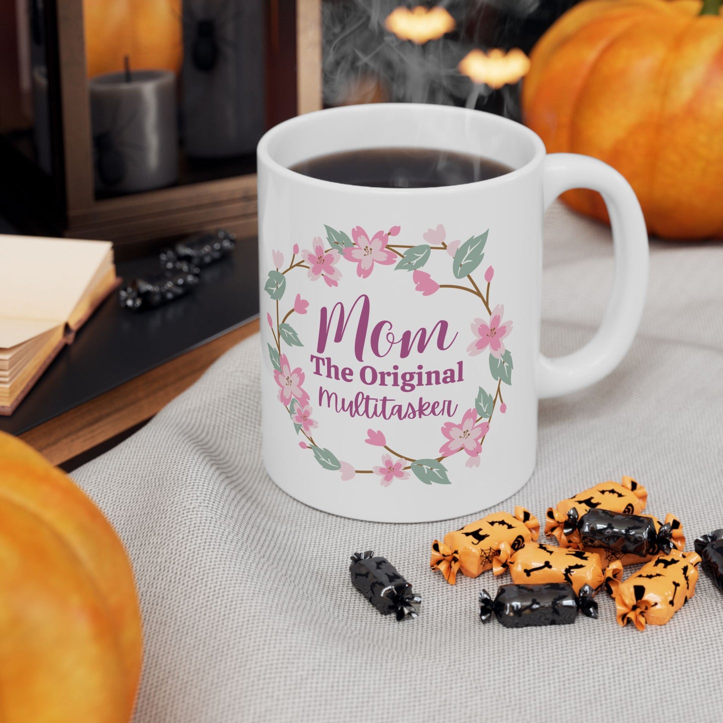 Mom, The Original Multitasker Ceramic Mug, (11oz, 15oz) - Great gift for Mom, Christmas or Mother's Day