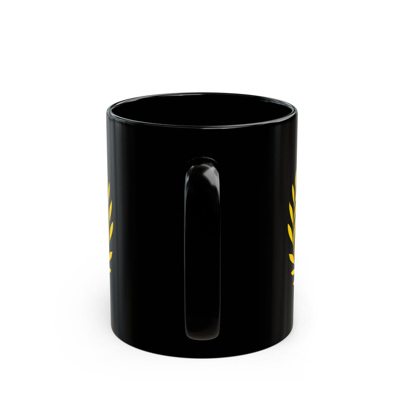 Elegant Letter "T" Laurel Monogram Black Coffee Mug