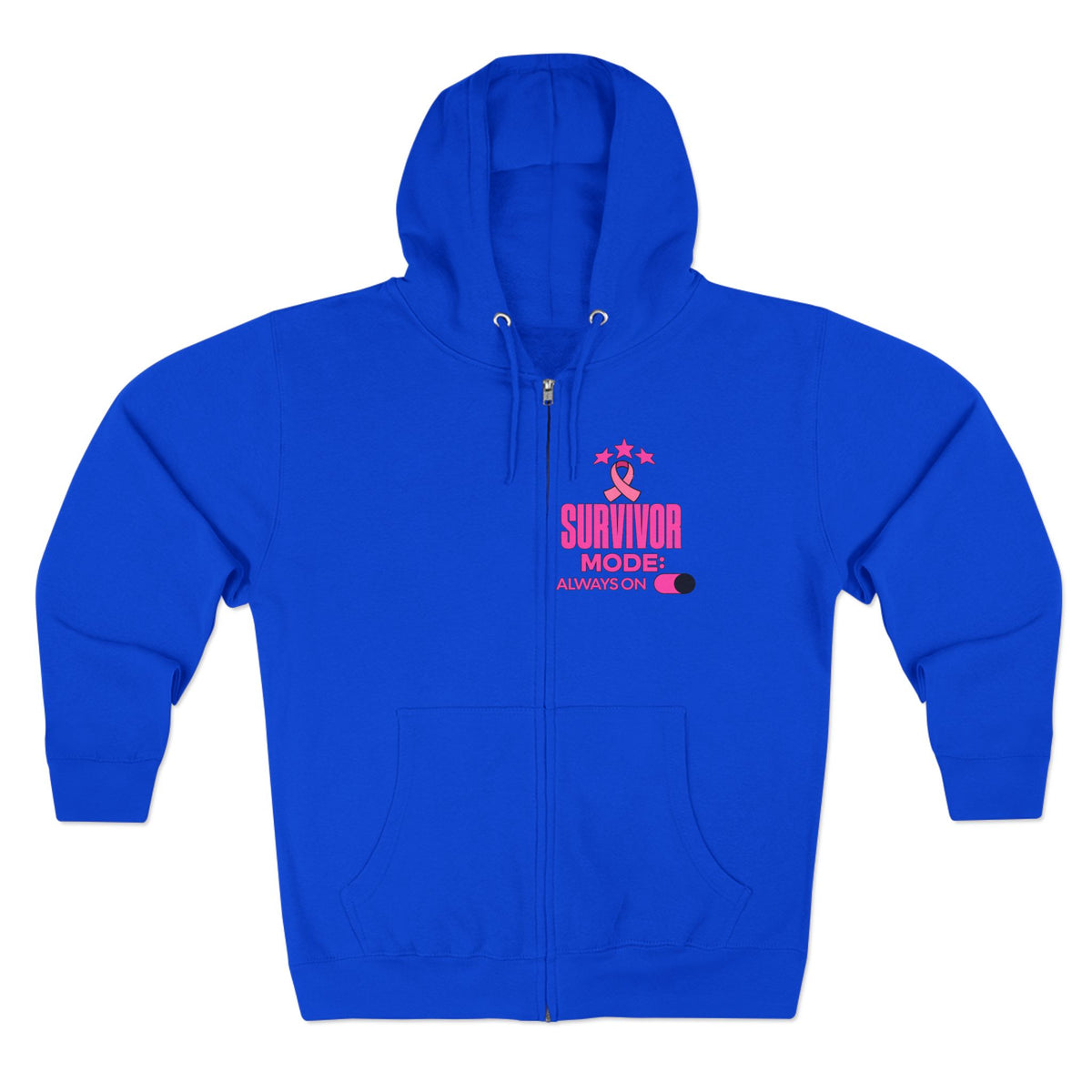 Survivor Mode: Always On - Breast Cancer Survivor Zip Hoodie