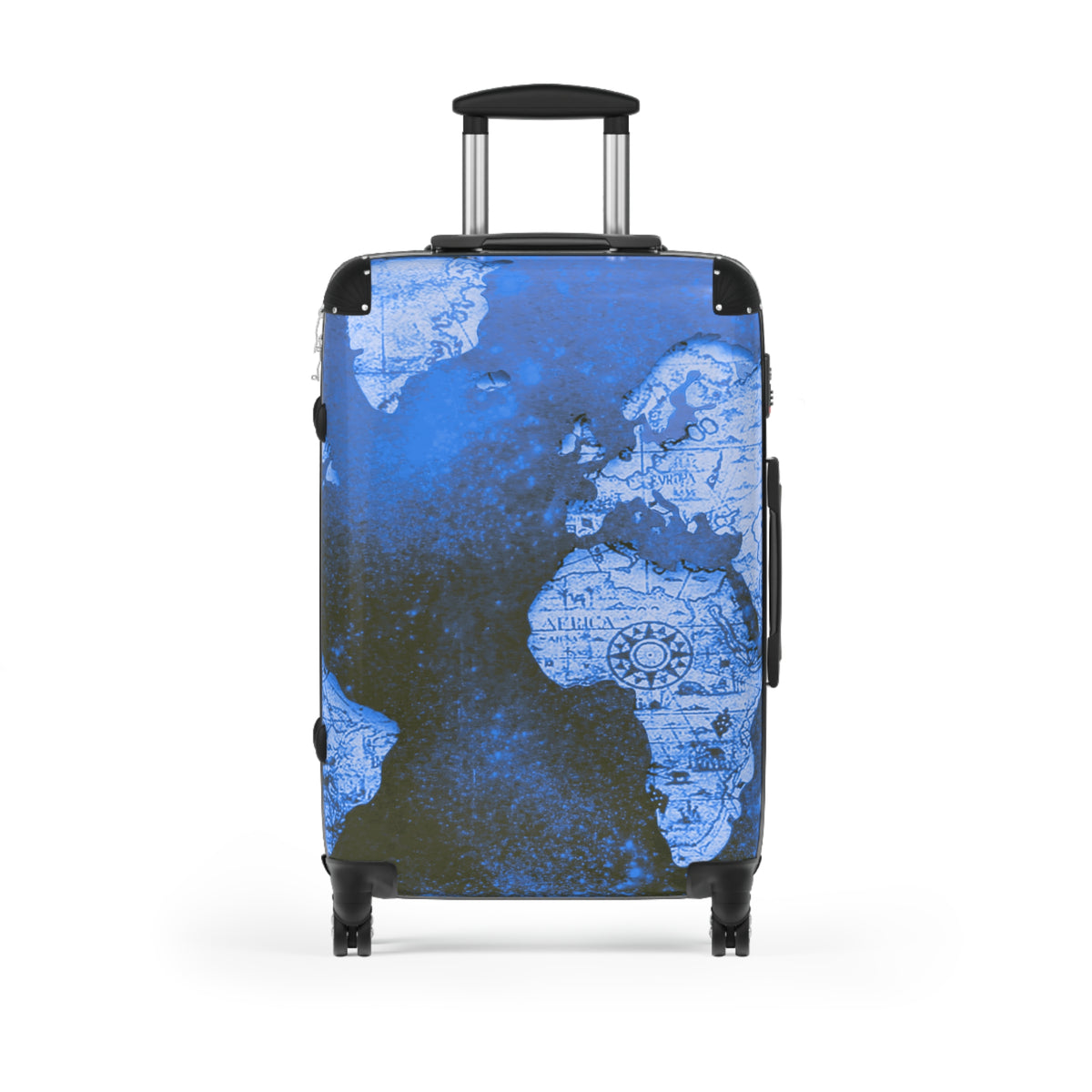 Blue World Map Suitcase