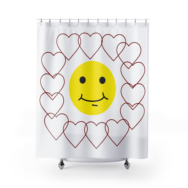 Smiley Face Heart Shower Curtain