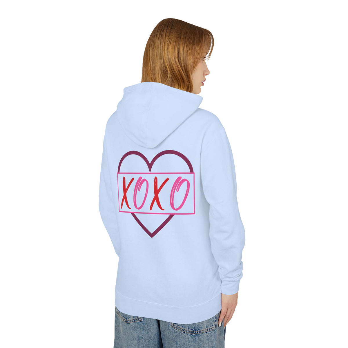XOXO Romantic Unisex Lightweight Hooded Sweatshirt