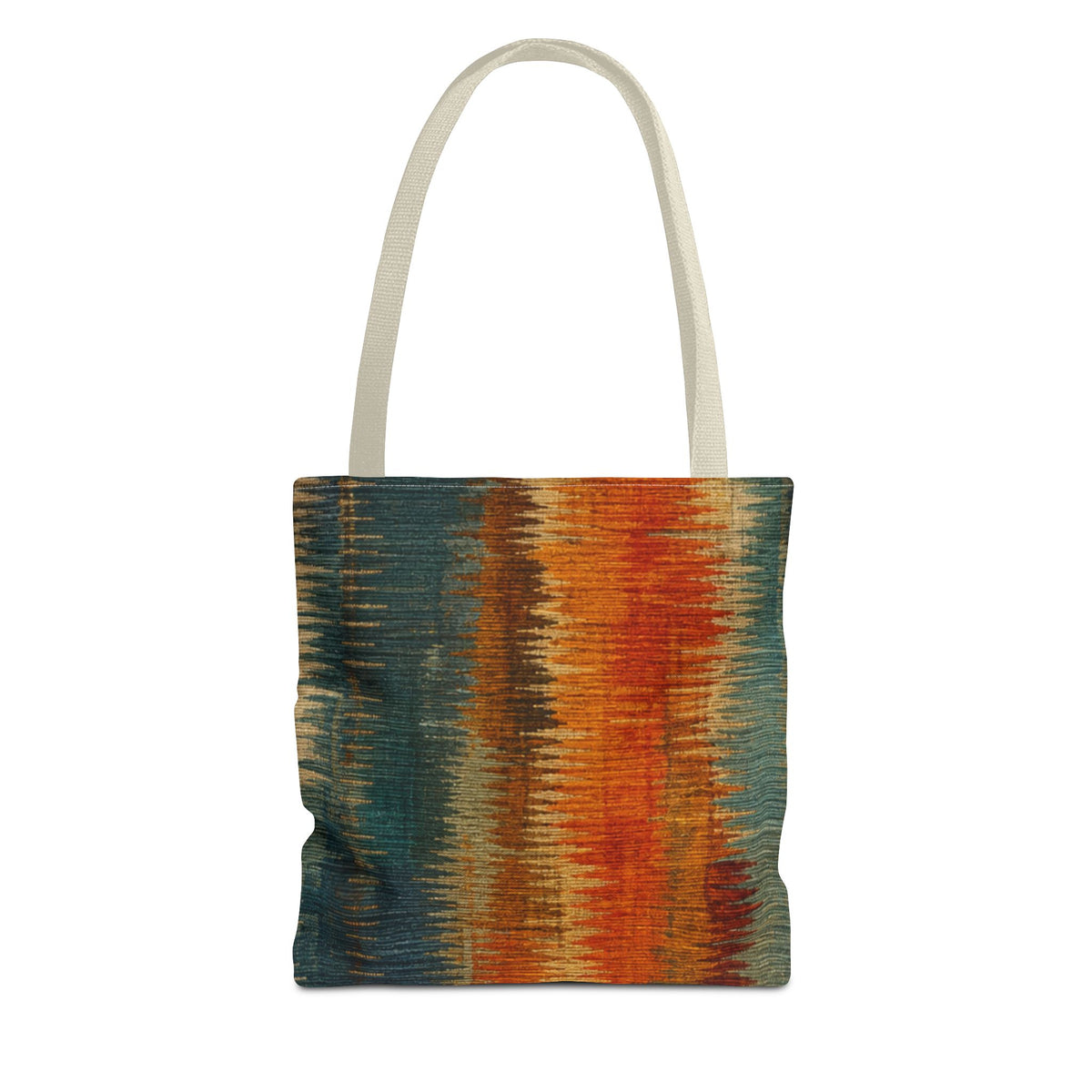 Bohemian Ikat Stripe Tote Bag — Colorful Southwestern AOP Carryall
