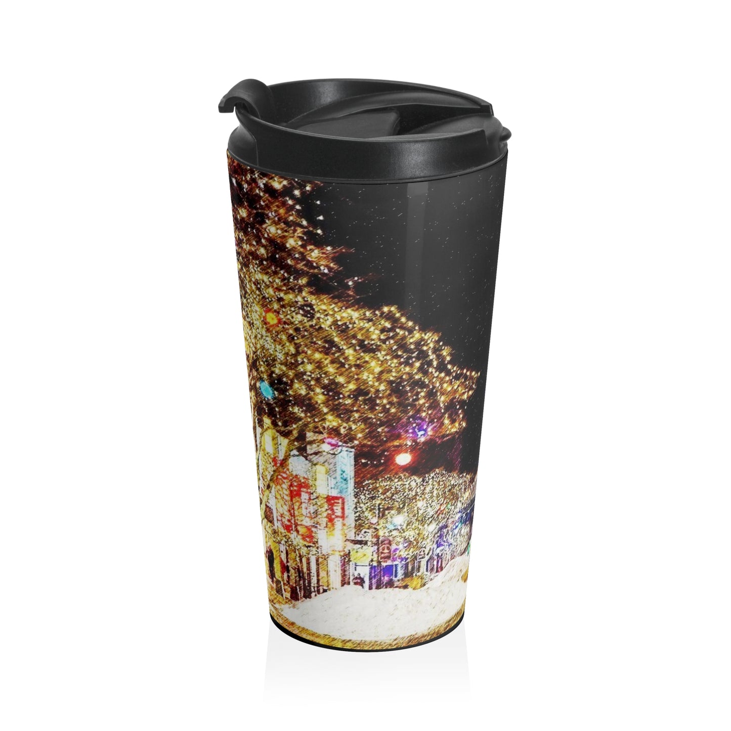 Christmas on Main Street Stainless Steel Travel Mug