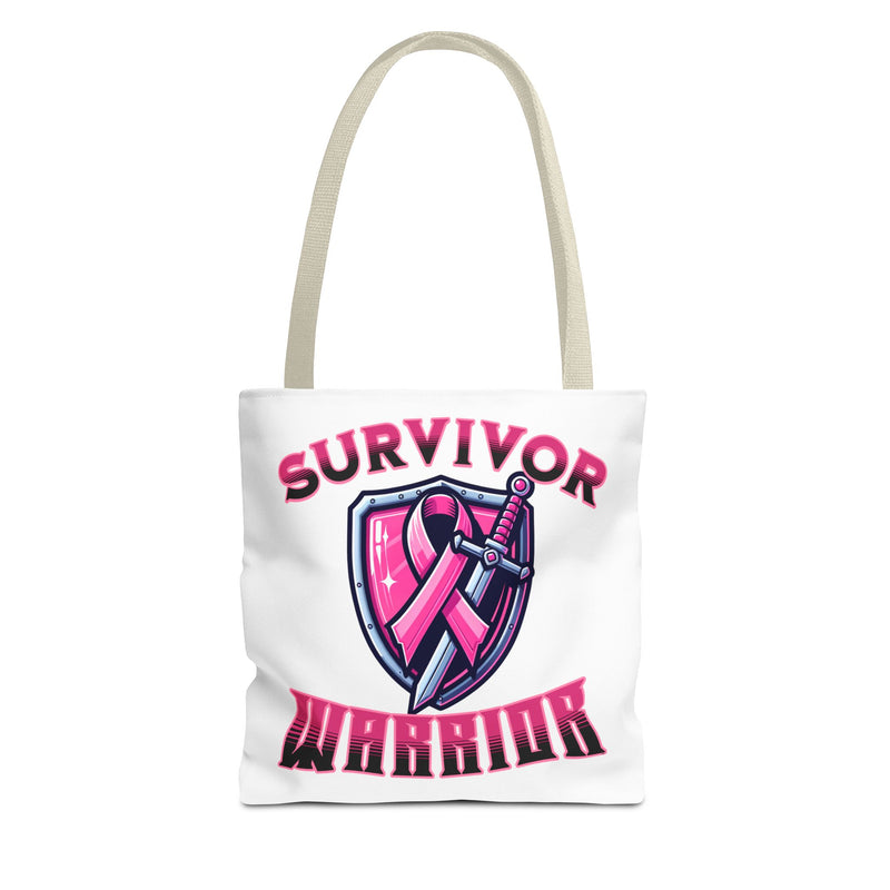 Survivor Warrior - Breast Cancer Survivor Pink Ribbon Tote Bag