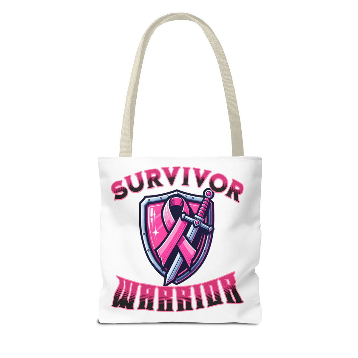 Survivor Warrior - Breast Cancer Survivor Pink Ribbon Tote Bag