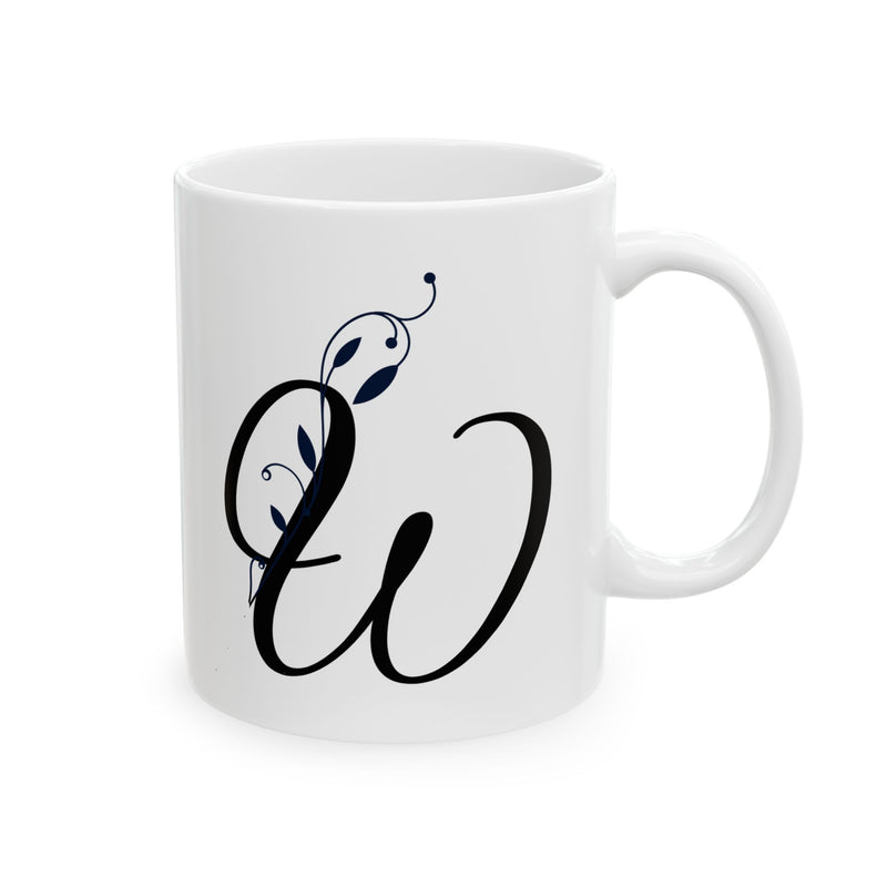 Letter "W" Decorative Monogram Design Coffee Mug