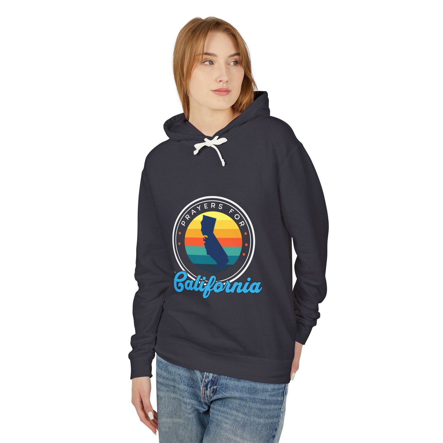 Prayers for California Unisex Lightweight Hooded Sweatshirt