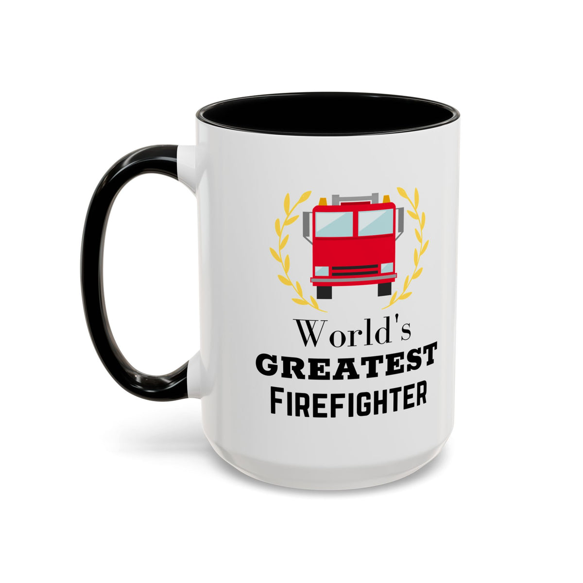 World's Greatest Firefighter Accent Coffee Mug - Firefighter Gift