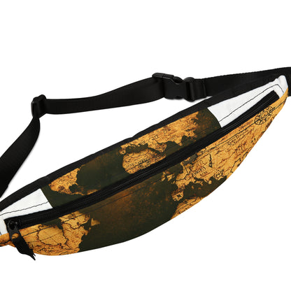 Brown World Map Fanny Pack