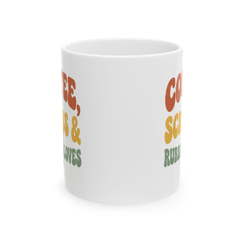 Coffee, Scents & Rubbies Retro Ceramic Mug — Funny Coffee Lover Gift (11oz, 15oz)