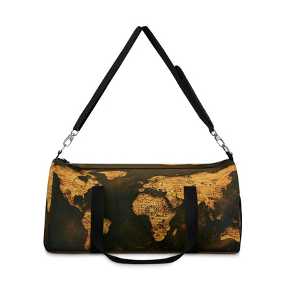 Brown World Map Duffel Bag