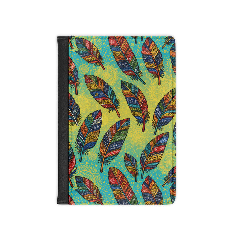 Colorful Feather Pattern Passport Cover