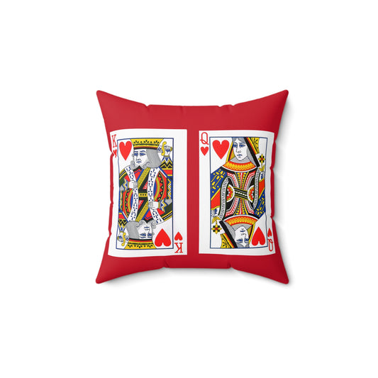King and Queen of Hearts Spun Polyester Square Pillow