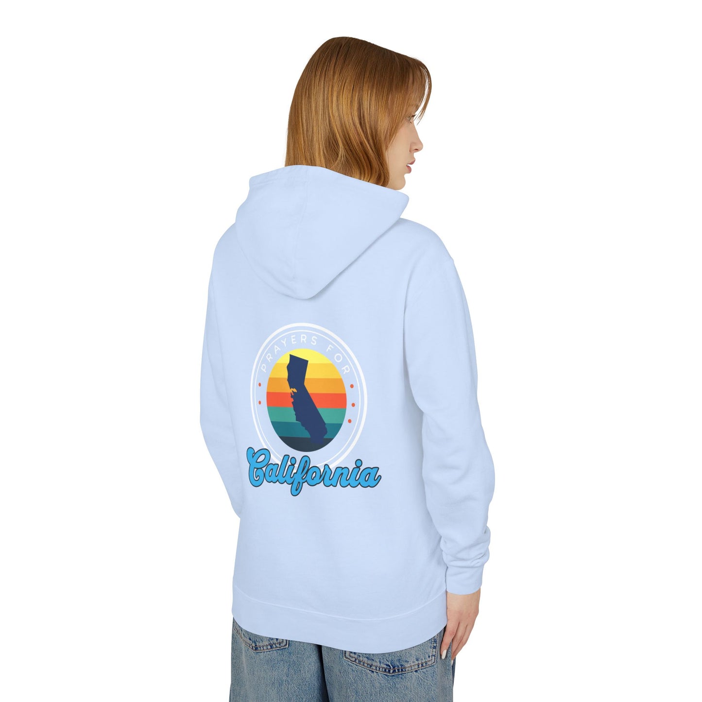 Prayers for California Unisex Lightweight Hooded Sweatshirt