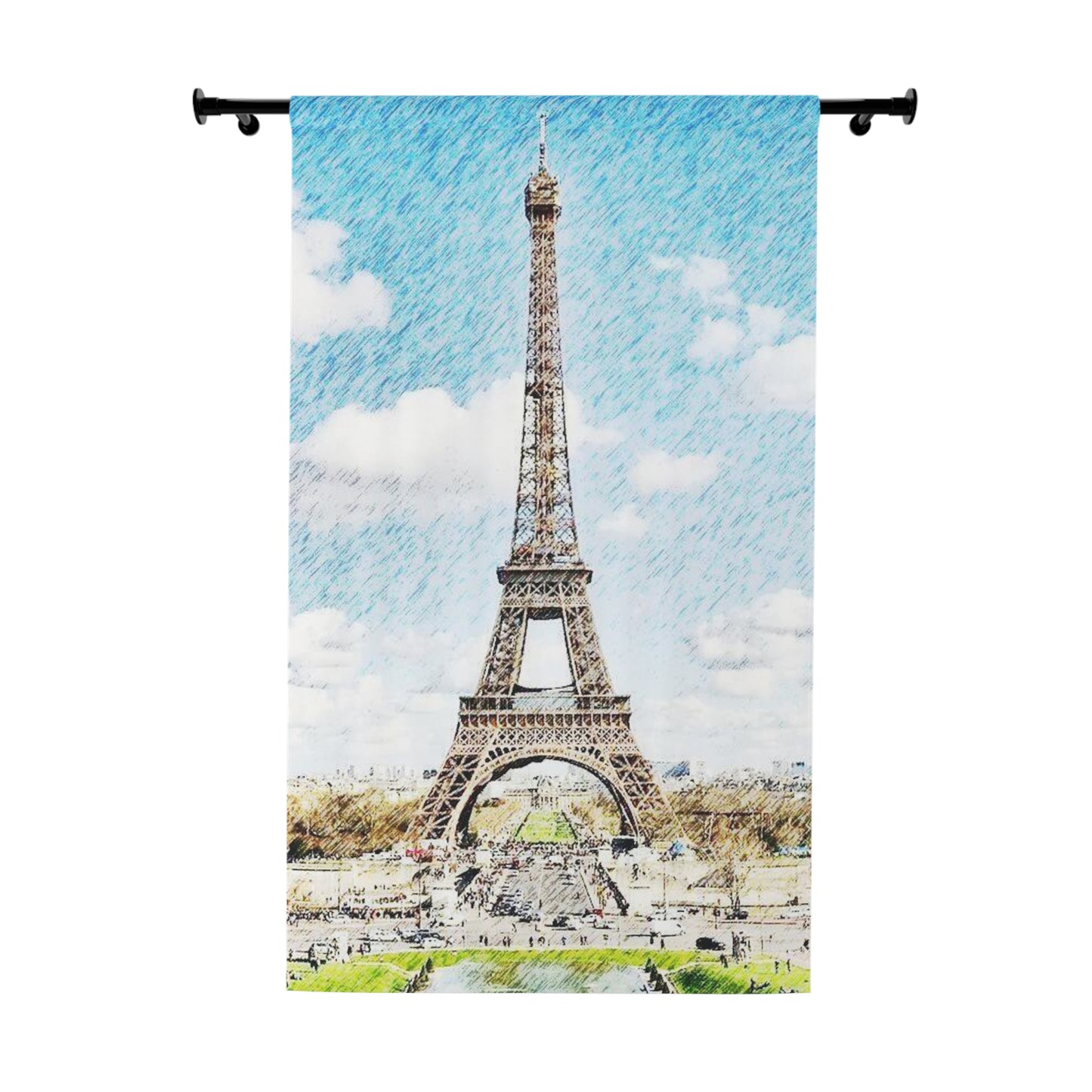 Eiffel Tower Window Curtains (1 Piece)