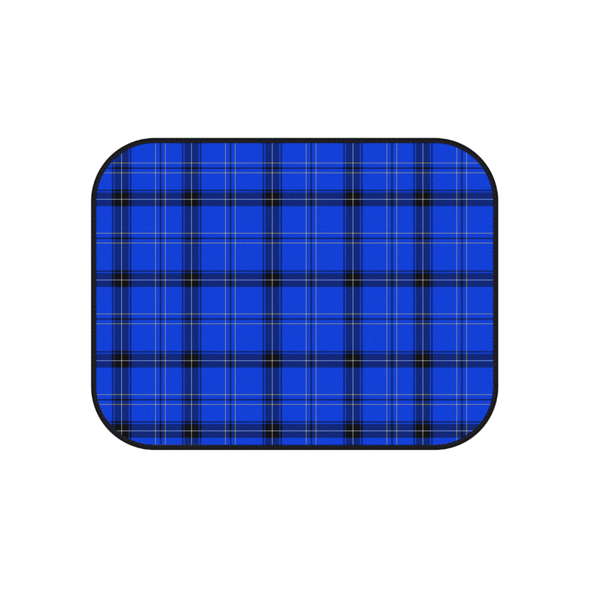 Blue Plaid Pattern Car Mats (2x Rear)