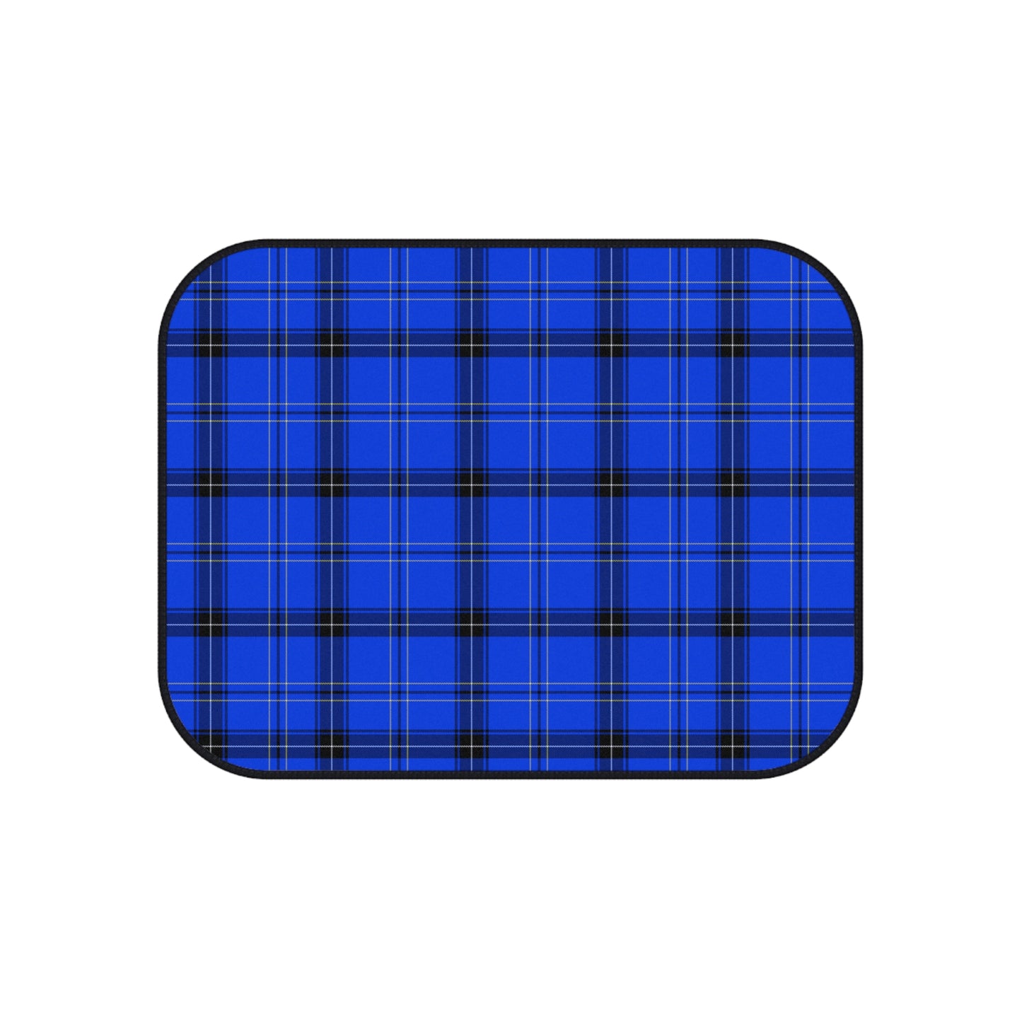 Blue Plaid Pattern Car Mats (2x Rear)