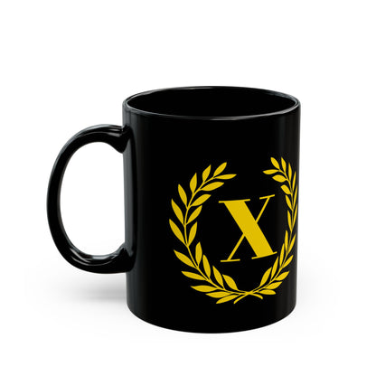 Elegant Letter "X" Laurel Monogram Black Coffee Mug