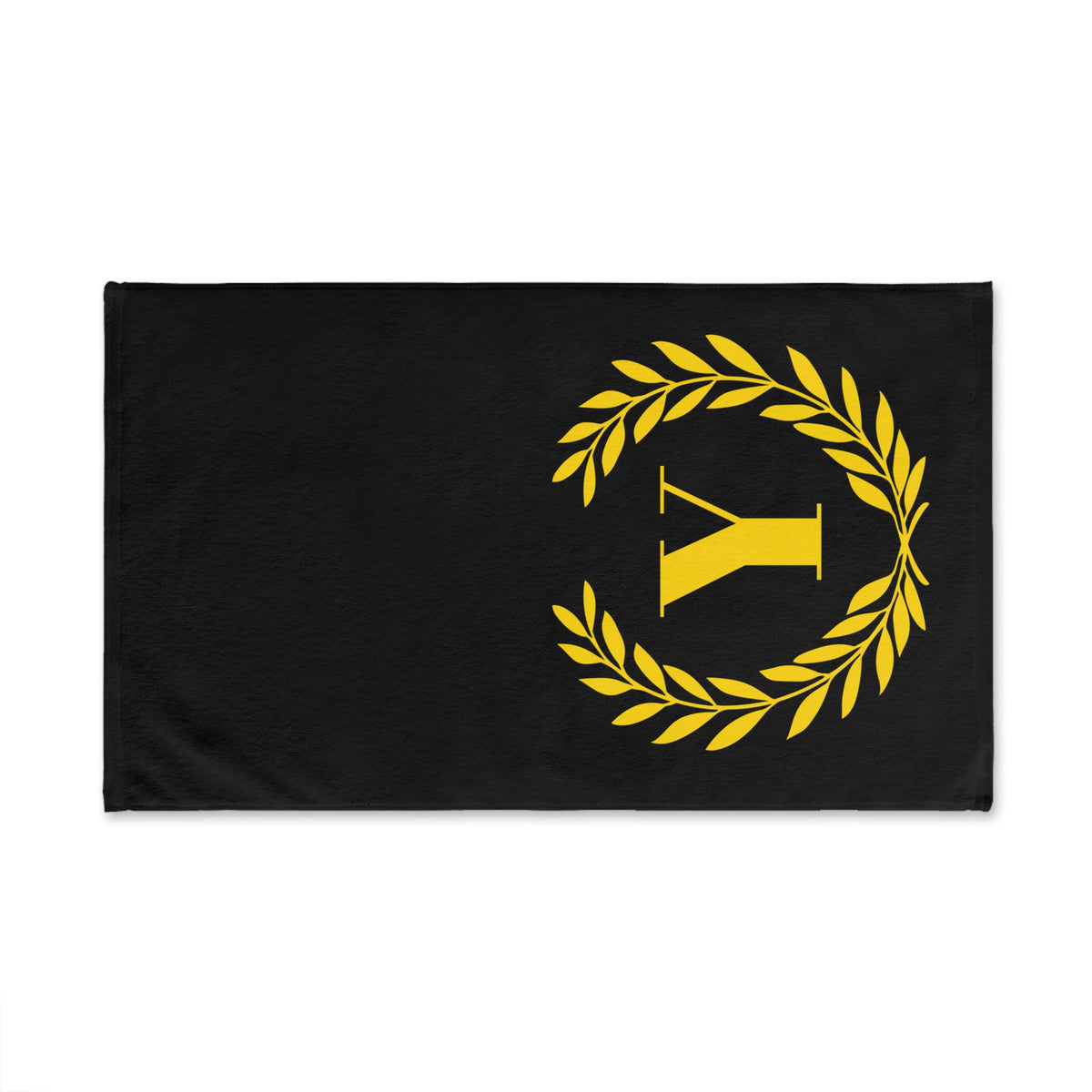 Elegant letter "Y" Gold Laurel Monogram Hand Towel