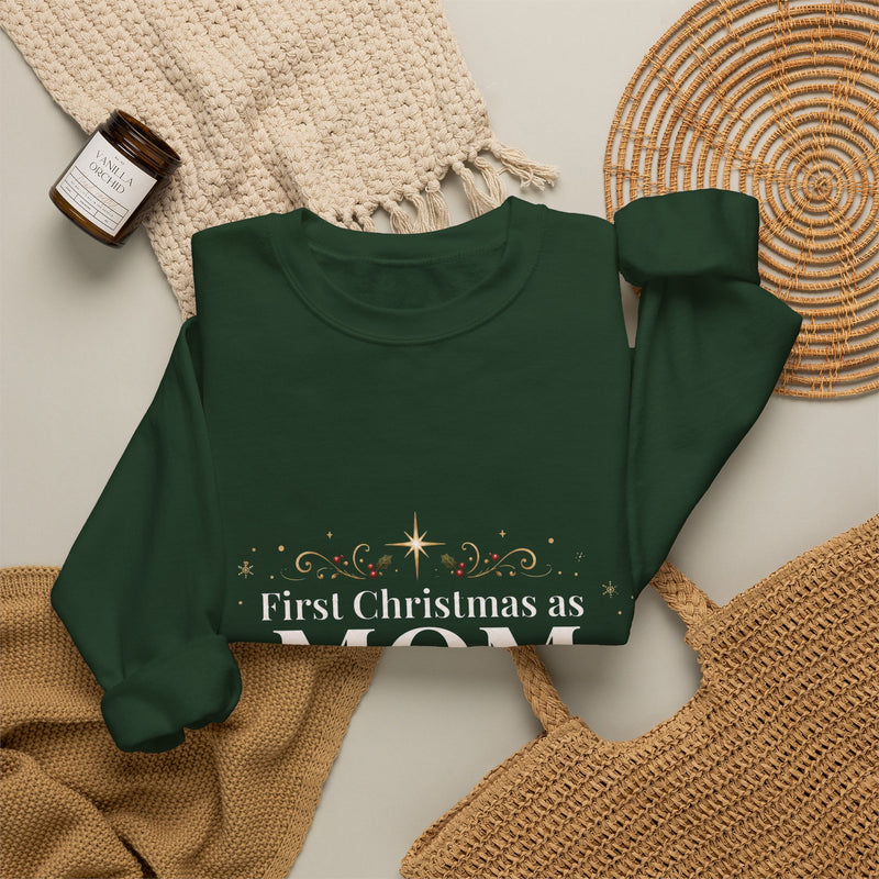 First Christmas as Mom Crewneck Sweatshirt | New Mom Christmas Gift