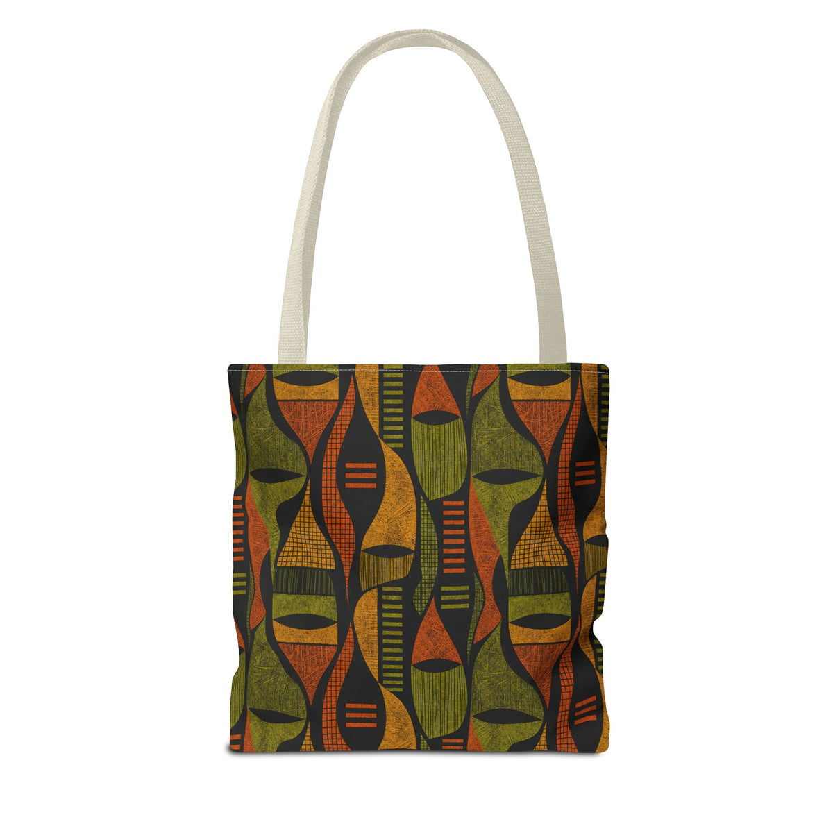 Retro Tribal Pattern Tote Bag – Earthy Boho All-Over Print Tote