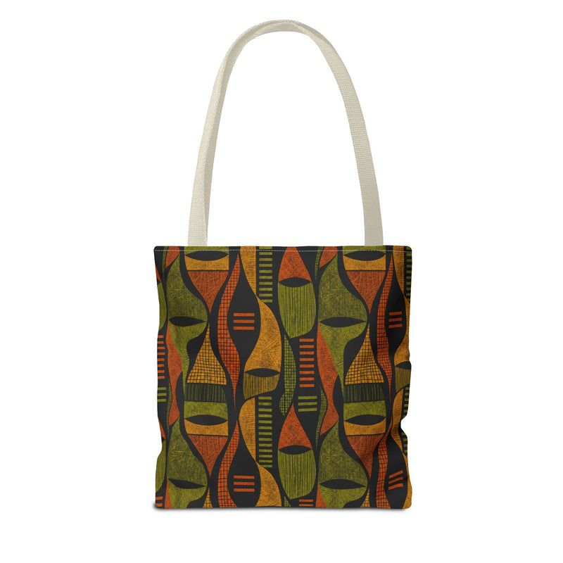 Retro Tribal Pattern Tote Bag – Earthy Boho All-Over Print Tote