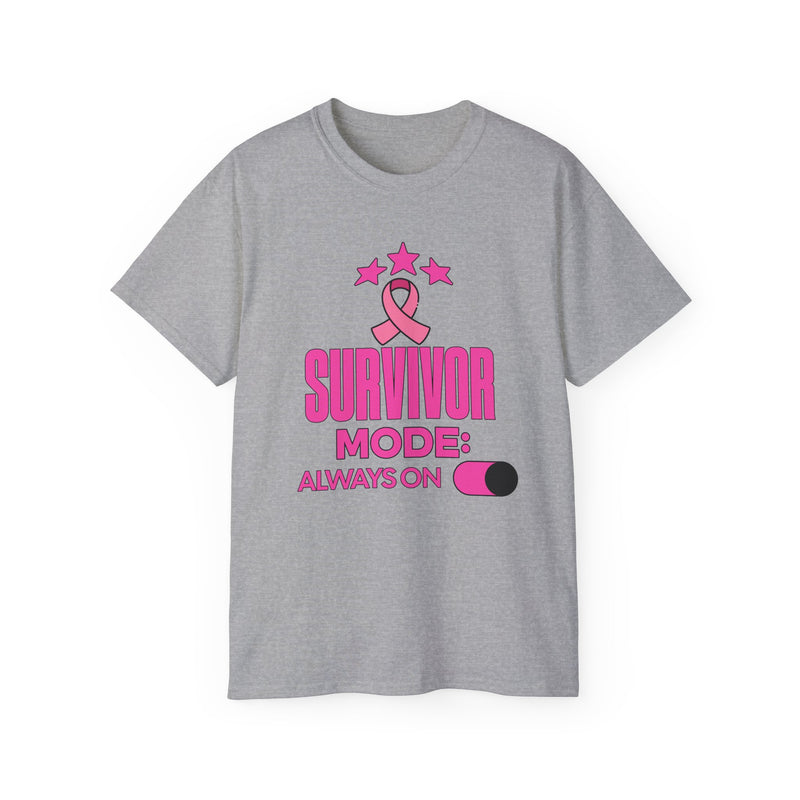 Survivor Mode: Always On -  Breast Cancer Survivor Ultra Cotton T-Shirt
