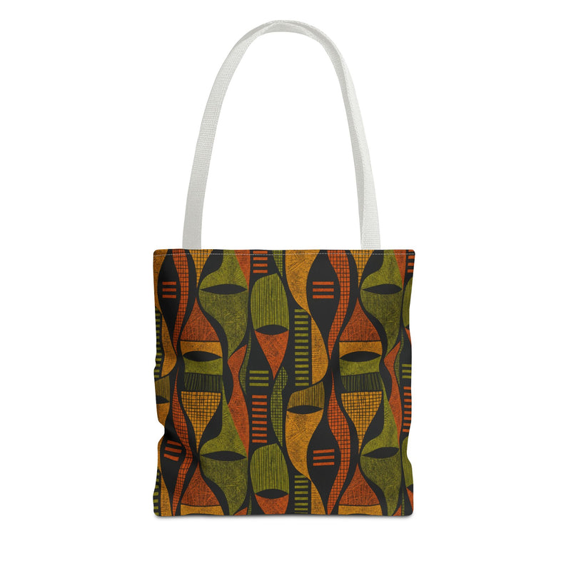 Retro Tribal Pattern Tote Bag – Earthy Boho All-Over Print Tote