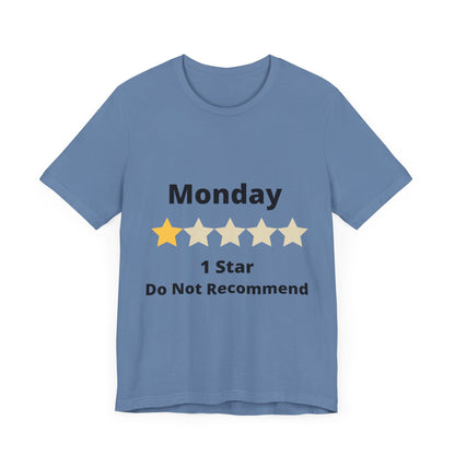 Funny Monday 1 Star Rating - Unisex Jersey Short Sleeve Tee