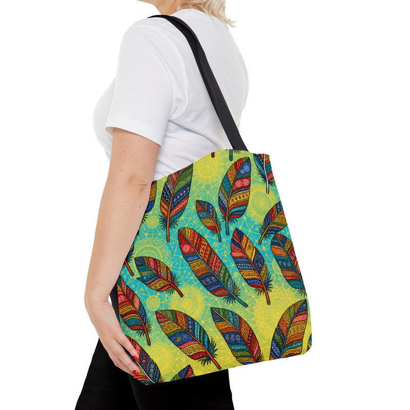 Boho Feathers Tote Bag (AOP)