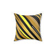 Gold and Black Stripe Pattern Square Pillow