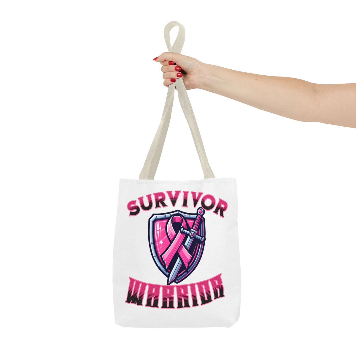 Survivor Warrior - Breast Cancer Survivor Pink Ribbon Tote Bag