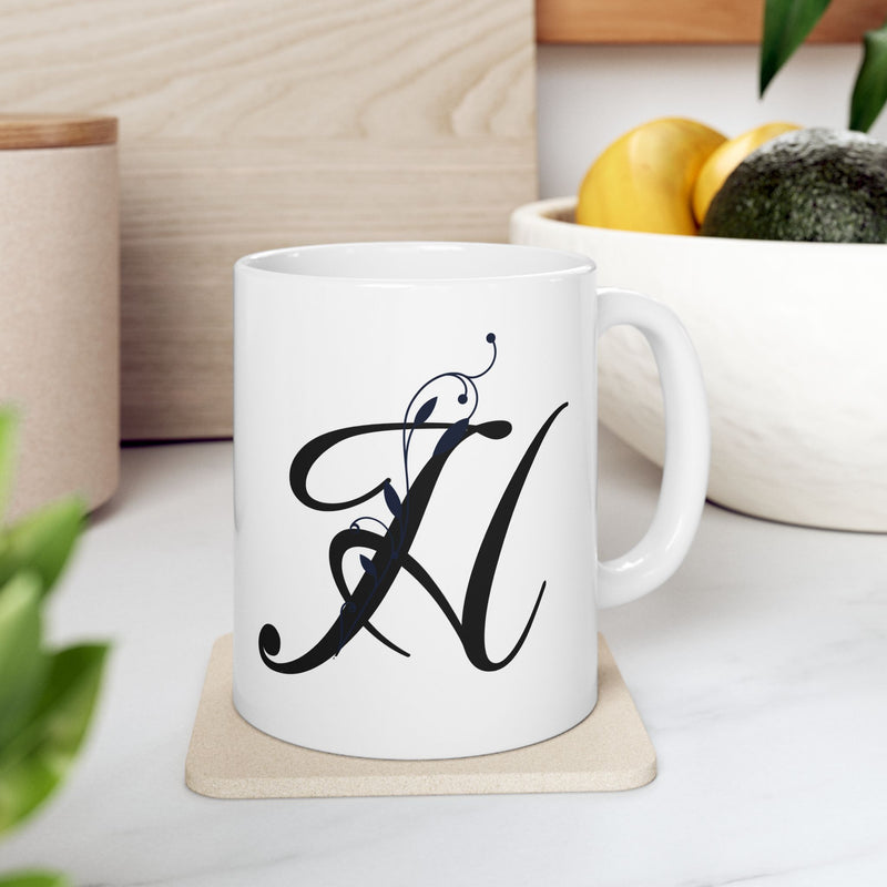 Letter "H" Decorative Monogram Design Coffee Mug