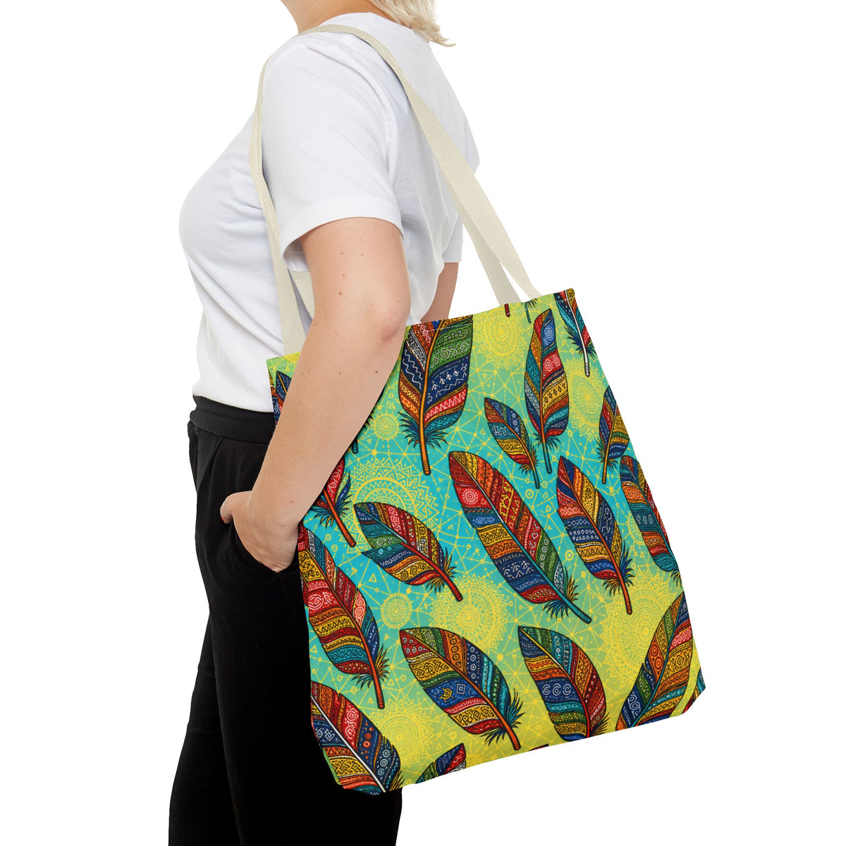 Boho Feathers Tote Bag (AOP)