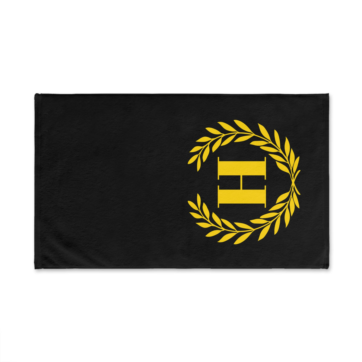 Elegant letter "H" Gold Laurel Monogram Hand Towel